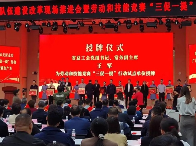 PT视讯(中国区)官网股份被评为劳动和技能竞赛“三促一提”行动示范单位